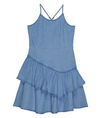 Blue HABITUAL girl Ruffle Dropwaist Dress