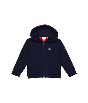 Blue Lacoste Kids Classic Graphic Back Panel Hooded Full Zip