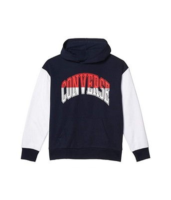 Brown Converse Kids Color-Block Pullover Hoodie