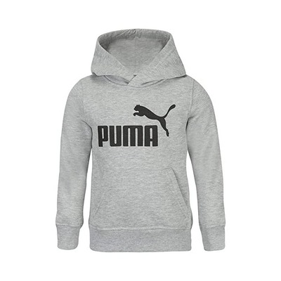 Gray PUMA Boys' Fleece No. 1 Logo Pullover Hoodie