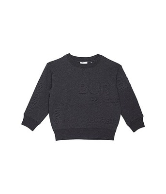 Gray Burberry Kids Alven Embossed Sweater
