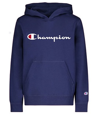 Navy Champion Kids Script French Terry Hoodie