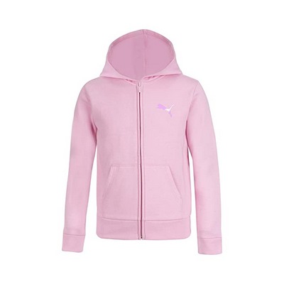 Pink PUMA Girls' Core Logo Zip Up Hoodie
