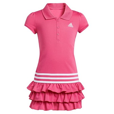 Pink adidas Kids Short Sleeve Polo Dress