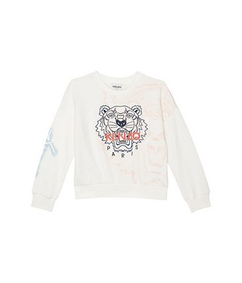 White Kenzo Kids Embroidered Tiger Sweatshirt
