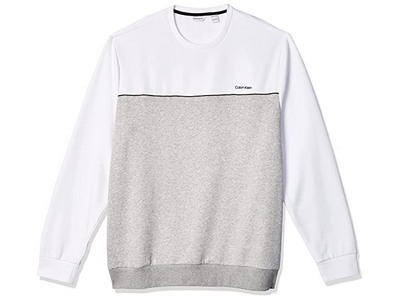 White Calvin Klein Men's Long Sleeve Pullover Sweatshirt