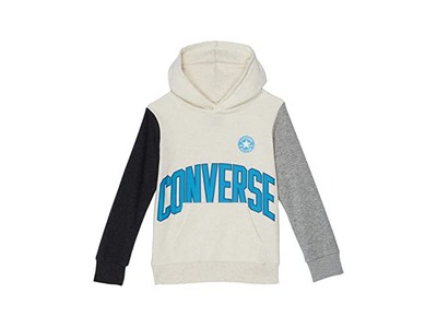 White Converse Kids Collegiate Color-Block Hoodie