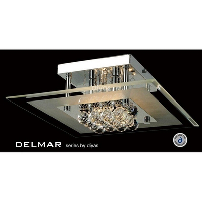 Il30023 delmar 4 light square polished chrome ceiling light