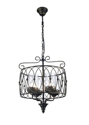 Diyas il31581 malcolm 4 light ceiling pendant in black gold and clear glass
