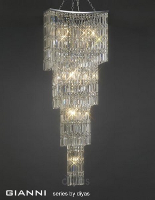 Il30644 gianni 11 light chrome & crystal ceiling pendant