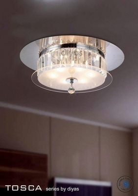 Il30242 tosca chrome 6 light flush crystal ceiling lamp