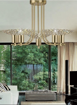 Diyas il20602 ellen satin brass and crystal ceiling pendant light