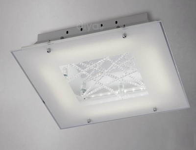 Diyas il80050 felix led chrome and frosted glass flush ceiling light