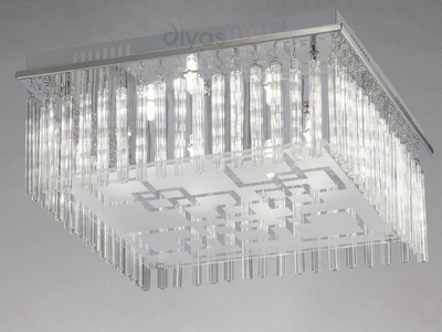 Diyas il31321 capella frosted glass flush ceiling light