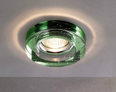 Diyas il30831gr green recessed round downlight fascia with bubbles