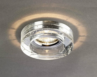 Diyas il30831ch clear recessed round downlight fascia with bubbles