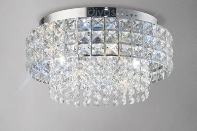 Diyas il31150 edison crystal 4 light flush ceiling light