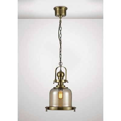 Diyas il31593 riley 1 light small bell pendant in antique brass - dia: 310mm