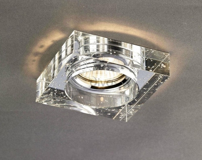 Diyas il30832ch clear recessed square downlight fascia with bubbles
