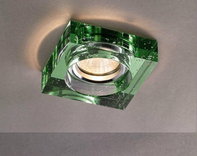 Diyas il30832gr green recessed square downlight fascia with bubbles