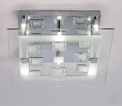 Diyas il30982 destello square ceiling light in polished chrome finish