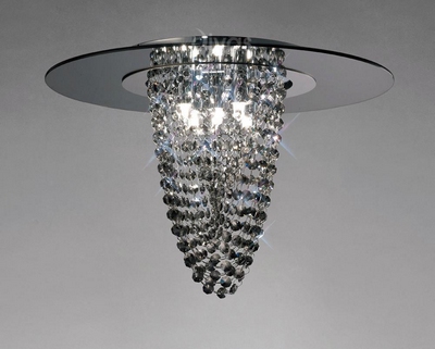 Diyas il31461 oberon crystal and glass flush ceiling light
