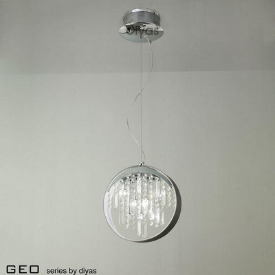 Il30232 7 light chrome and crystal ceiling pendant lamp