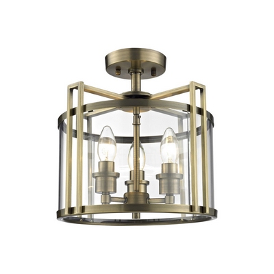 Diyas il31090 eaton 3 light ceiling lantern in antique brass finish