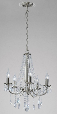 Diyas il30975 kyra crystal ceiling pendant light in satin nickel