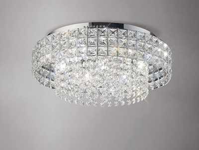 Diyas il31151 edison 7 light crystal flush ceiling light