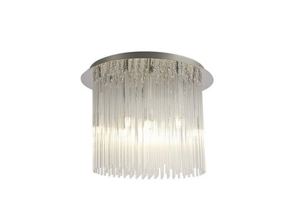Diyas il30013/g9 zanthe 10 light round flush ceiling light in chrome with clear glass