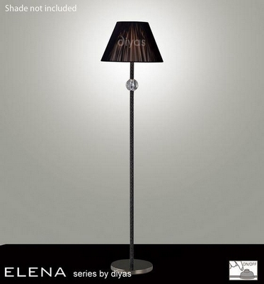 Il30690 elena black chrome and crystal cloth floor lamp base