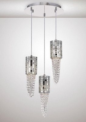 Diyas il31624 camden 3 light round cluster pendant in polished chrome