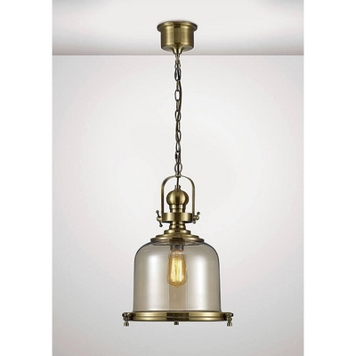 Diyas il31594  riley 1 light medium bell pendant in antique brass - dia: 380mm