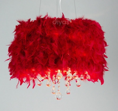 Diyas il30742/rd ibis ceiling pendant light with red shade