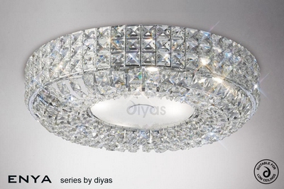 Diyas il31201 enya 6 light crystal flush ceiling light
