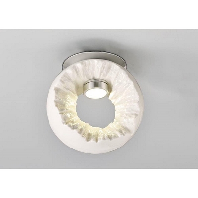 Diyas il80061 salvio 1 light round recessed flush light in chrome and white