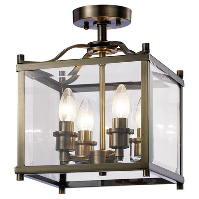 Il31111 aston 4 light antique brass ceiling lantern