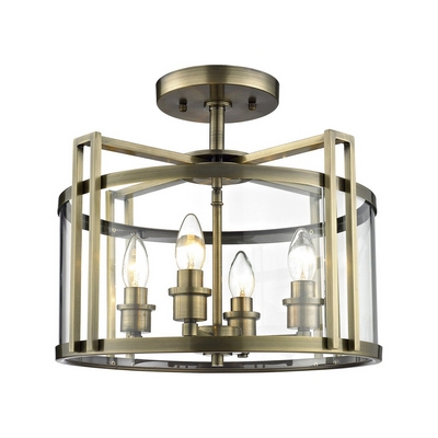 Diyas il31091 eaton 4 light ceiling lantern in antique brass