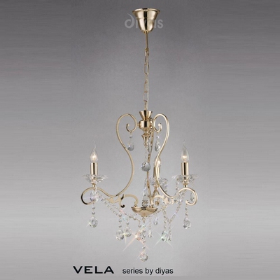 Diyas il32063 vela crystal chandlier light in french gold