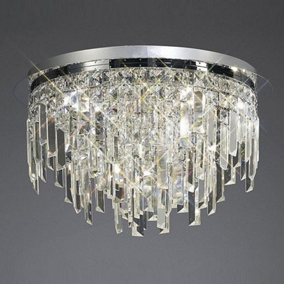 Il30251 maddison round flush chrome/crystal ceiling light