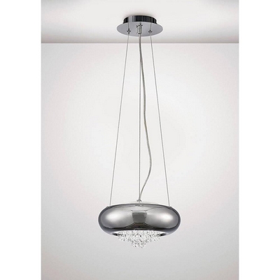 Diyas il31561 phyllis 2 light small pendant in polished chrome - dia: 250mm