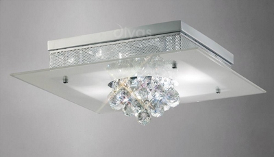 Diyas il31470 tabitha 4 light frosted glass flush ceiling light