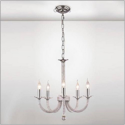 Diyas il30515 elena 5 light pendant light in polished chrome and crystals