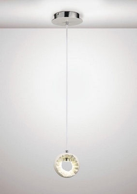 Diyas il80065 salvio 1 light round pendant light in chrome and white