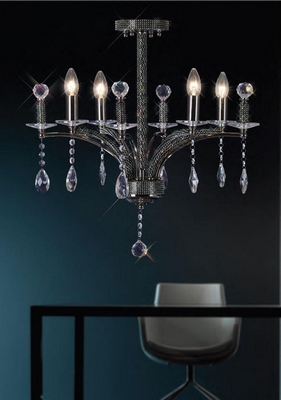 Diyas il30364 fiore black chrome and crystal chandelier
