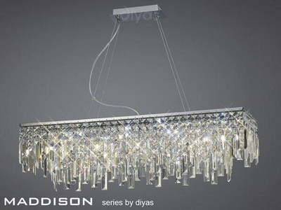 Il30255 maddison 6 light chrome & crystal ceiling bar light