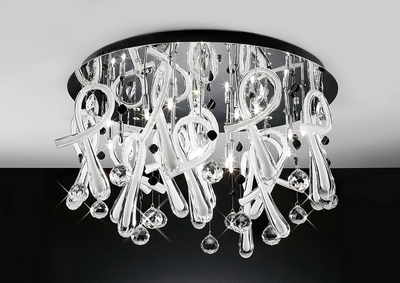 Il50386 class crystal 20 light flush ceiling light, white