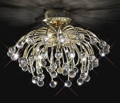 Diyas il30840 xeena crystal ceiling light in gold finish