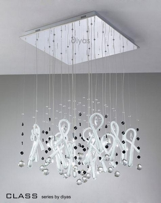 Il50408 class white glass and crystal 20 light pendant